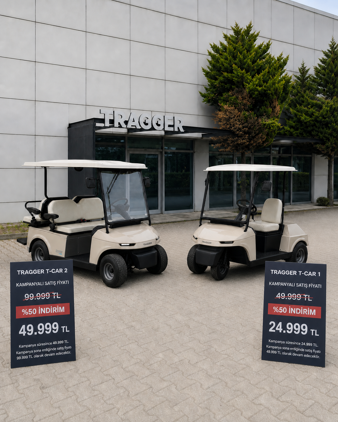 TRAGGER T-Car 1 ve T-Car 2 kampanyalı elektrikli araçlar